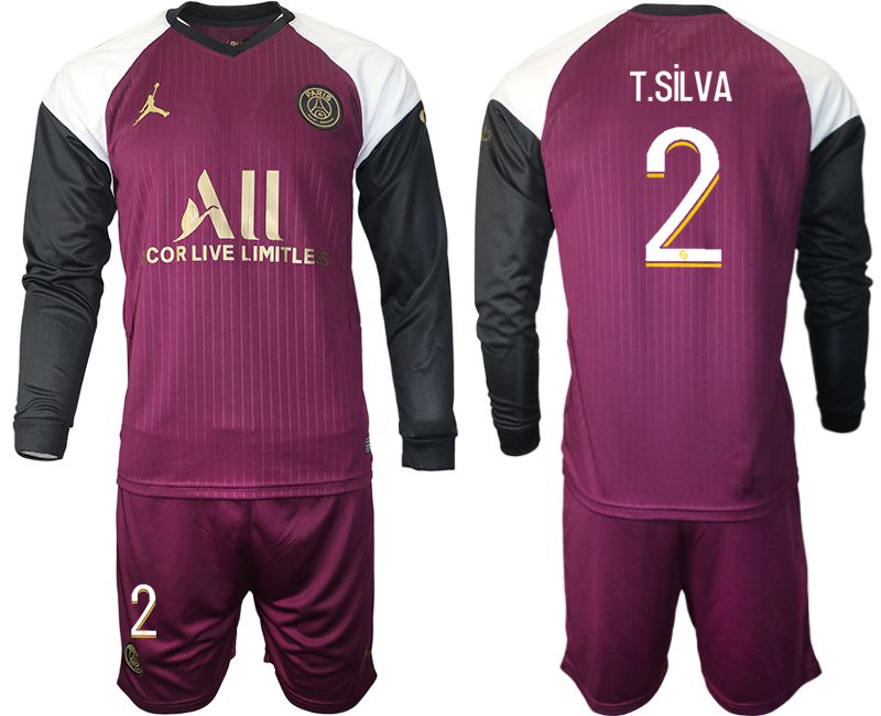 Men 2020-2021 club Paris St German Jordan white long sleeves #2 Soccer Jerseys->paris st german jersey->Soccer Club Jersey